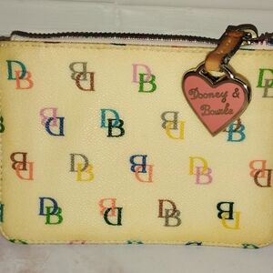 Dooney & Bourke Tan Multicolor Logo Wristlet